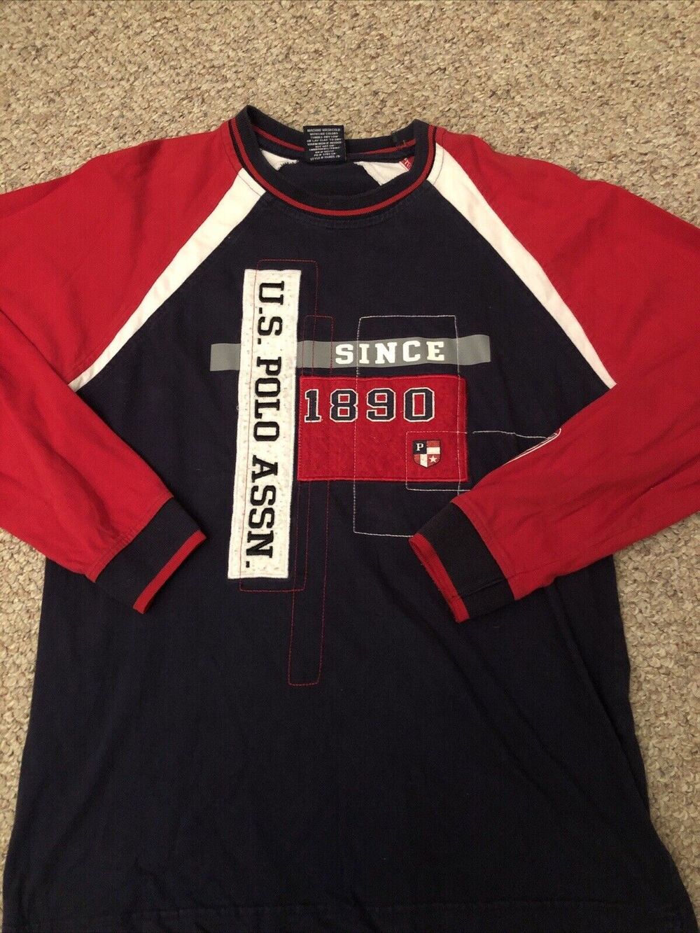 Men's US Polo Association Shirt Long Sleeve Size Large 100% Cotton